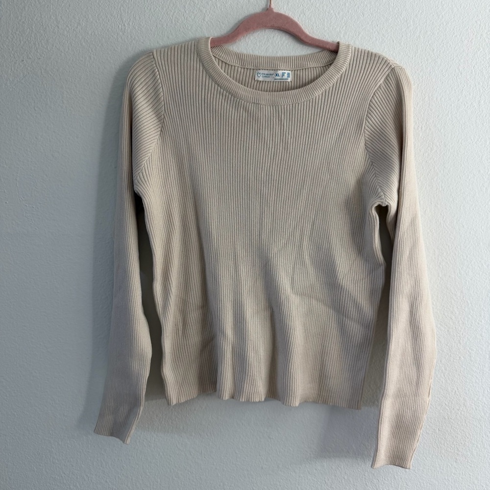 Primark Women’s Cream Crew Neck Lightweight Sweater Size XL NWT